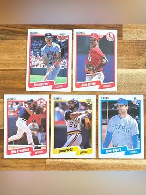 1990 Fleer Baseball Cards - Set of 5